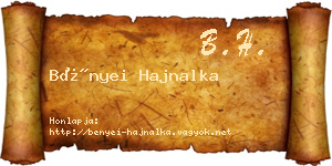 Bényei Hajnalka névjegykártya